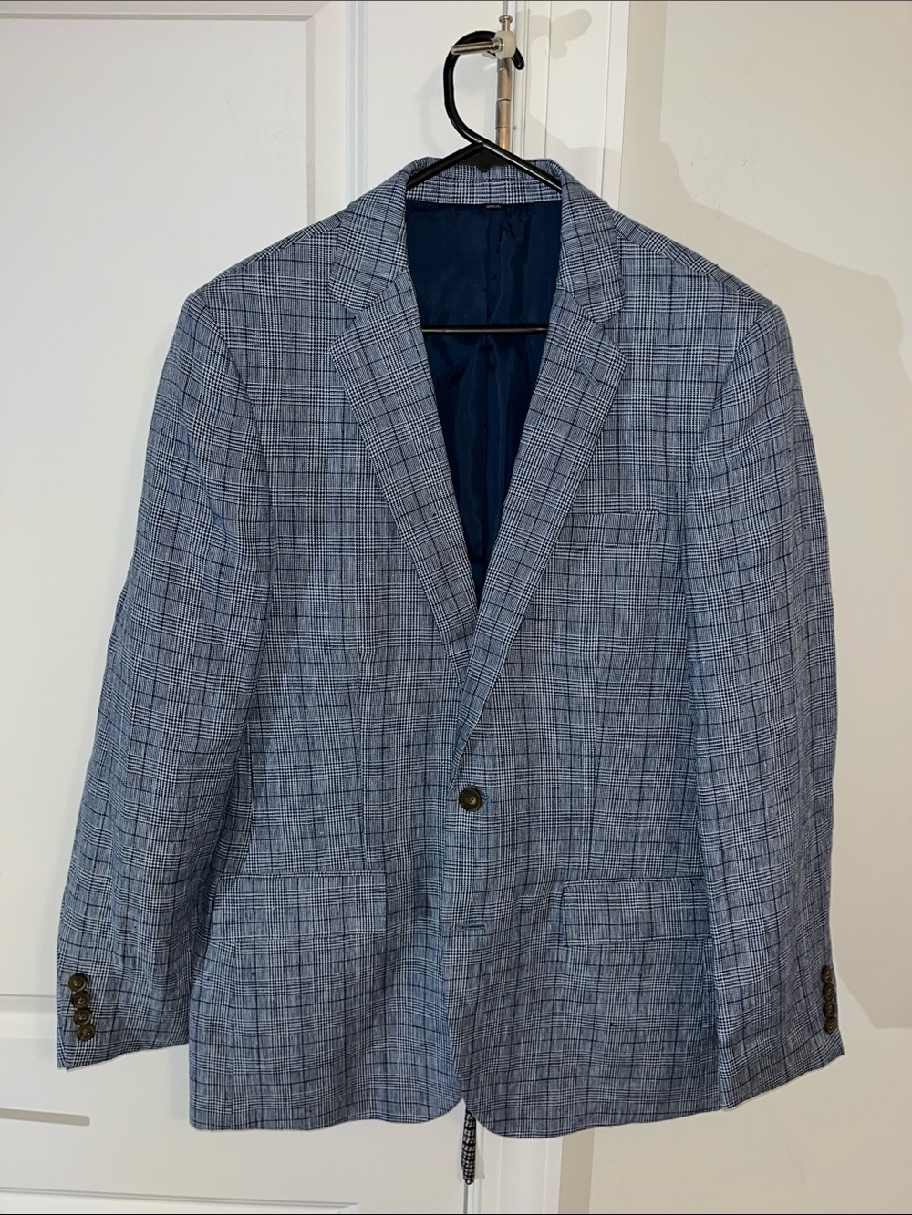 J Crew Thompson Blazer Summer Sportcoat Sport coat Linen Jacket 36R Houndstooth